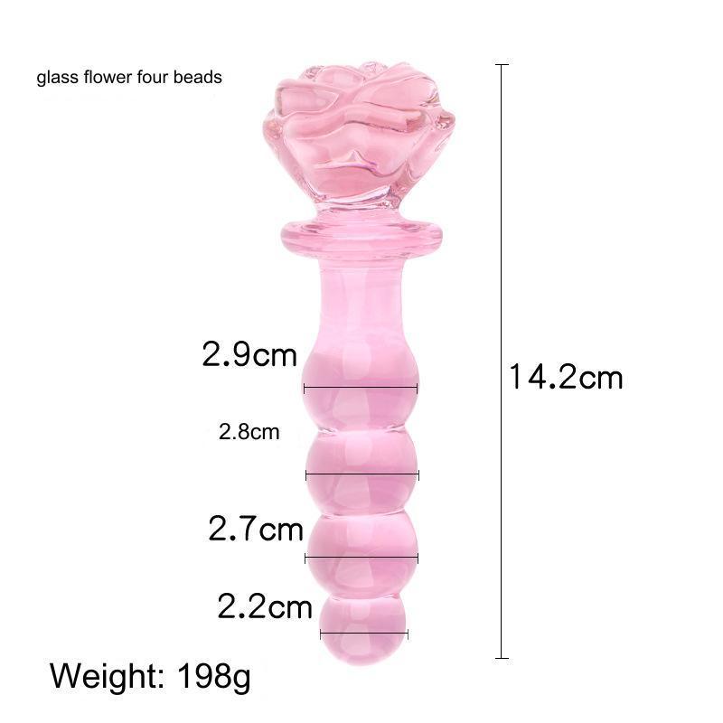 Smooth Glass Rose Anal Plug - Xoxomoving