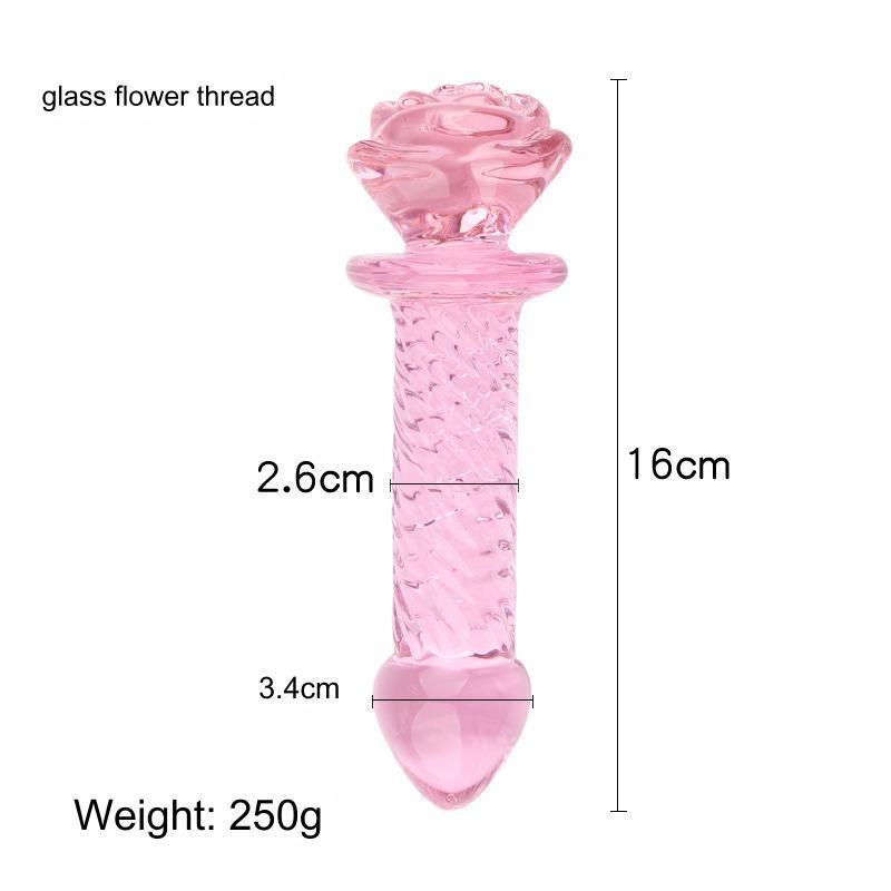 Smooth Glass Rose Anal Plug - Xoxomoving