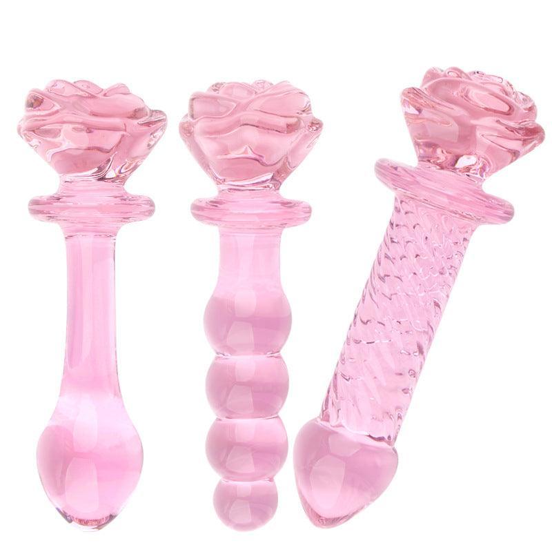 Smooth Glass Rose Anal Plug - Xoxomoving