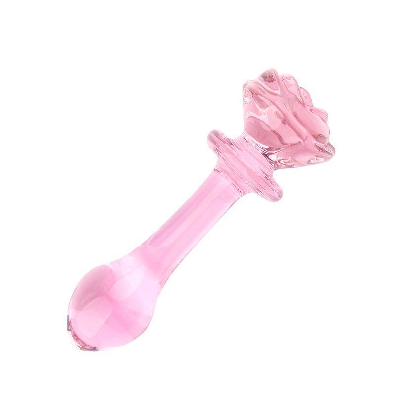 Smooth Glass Rose Anal Plug - Xoxomoving