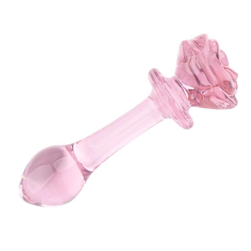 Smooth Glass Rose Anal Plug - Xoxomoving