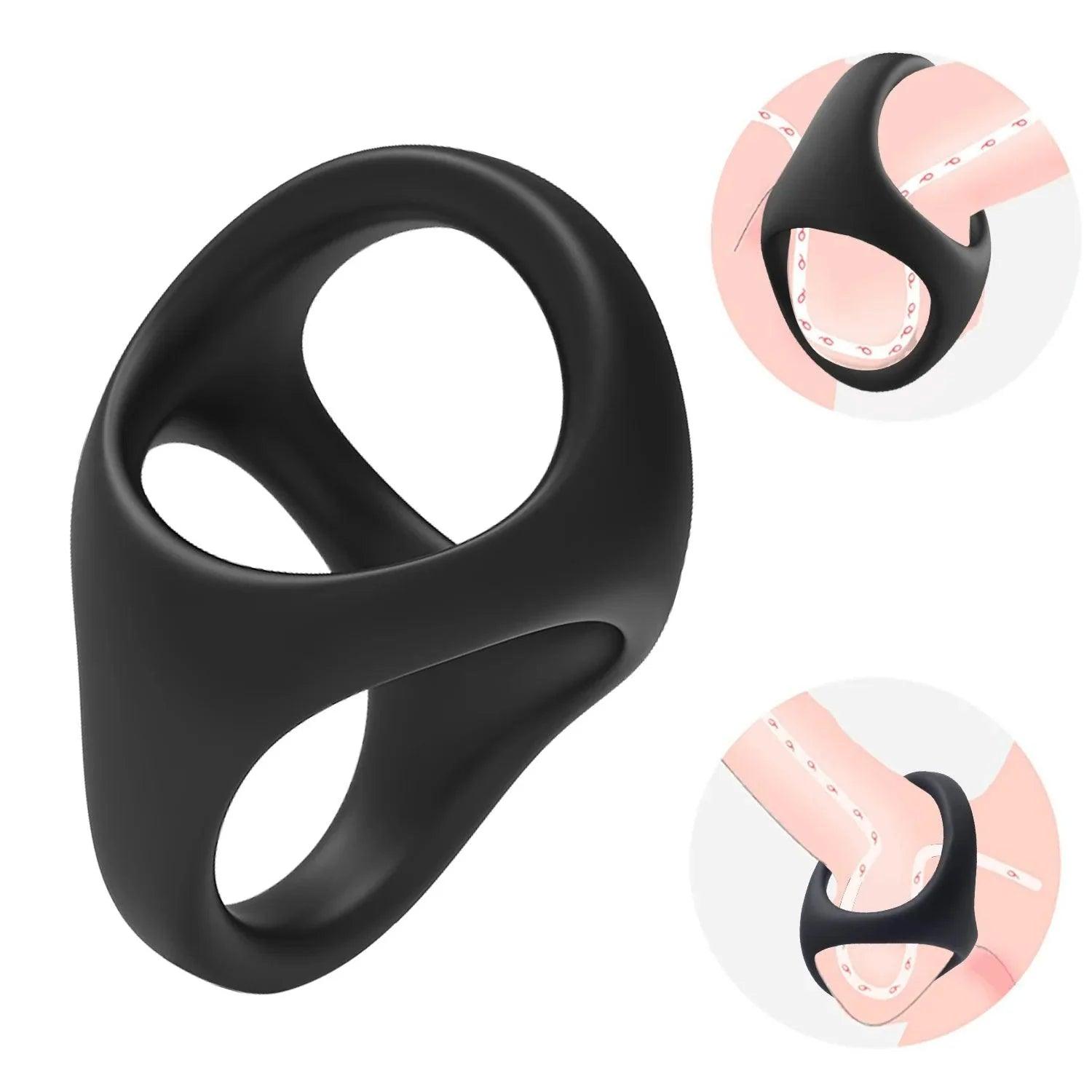 Snoots - Black Silicone Cock Balls Ring - Xoxomoving