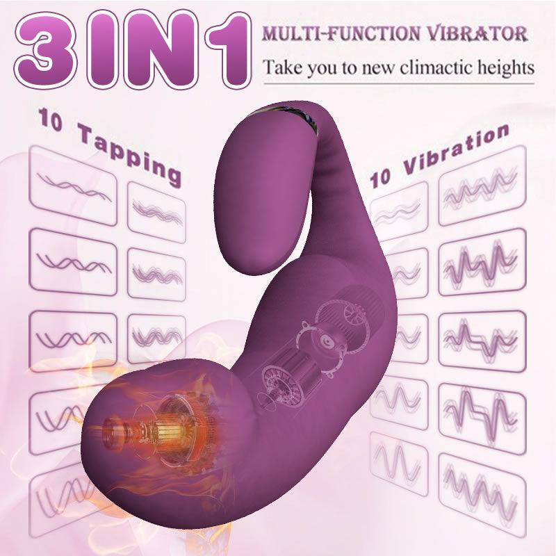 Sophia-3 IN 1 Heating Purple Vibrator Clit Rubbing Massager - Xoxomoving