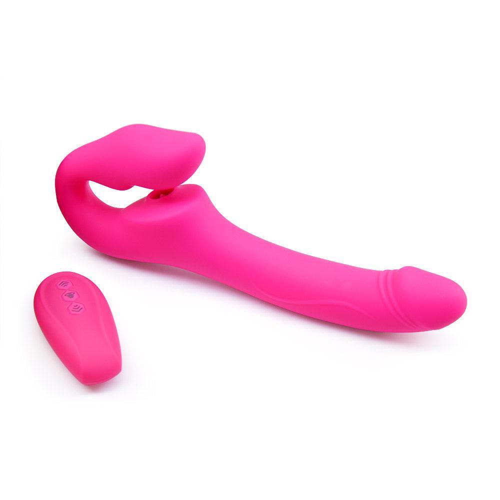 Soul kiss Air pulse tongue remote control strapless strap-on - Xoxomoving