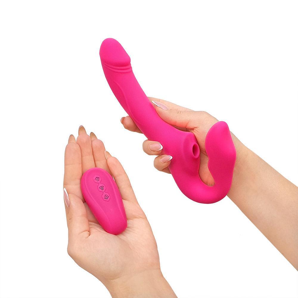 Soul kiss Air pulse tongue remote control strapless strap-on - Xoxomoving