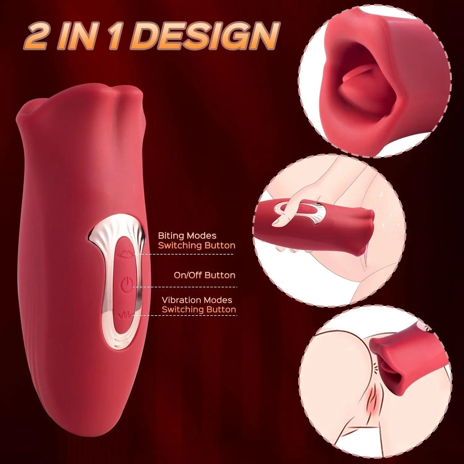 Super Strong Vibrating Clit Tickler Biting Oral Sex Toy - Rosella - Xoxomoving