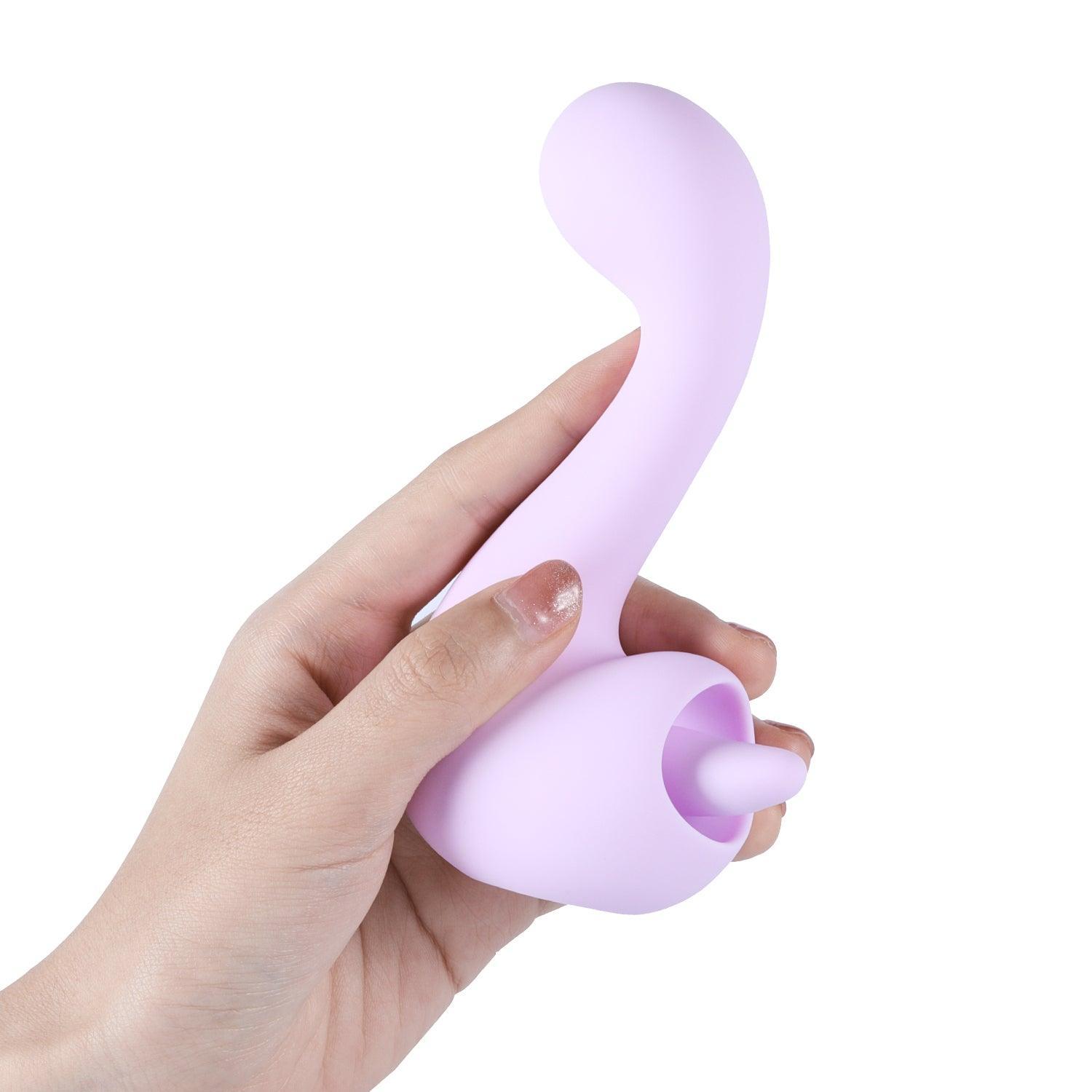 Swan Double-Ended Licking Vibrator - Versatile G-Spot and Clit Stimulator - Xoxomoving