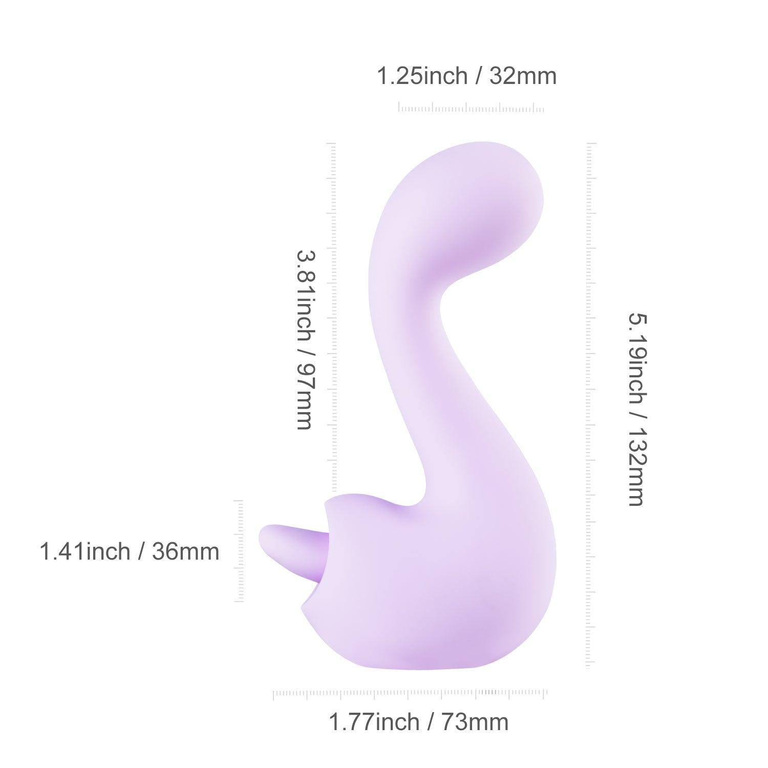 Swan Double-Ended Licking Vibrator - Versatile G-Spot and Clit Stimulator - Xoxomoving