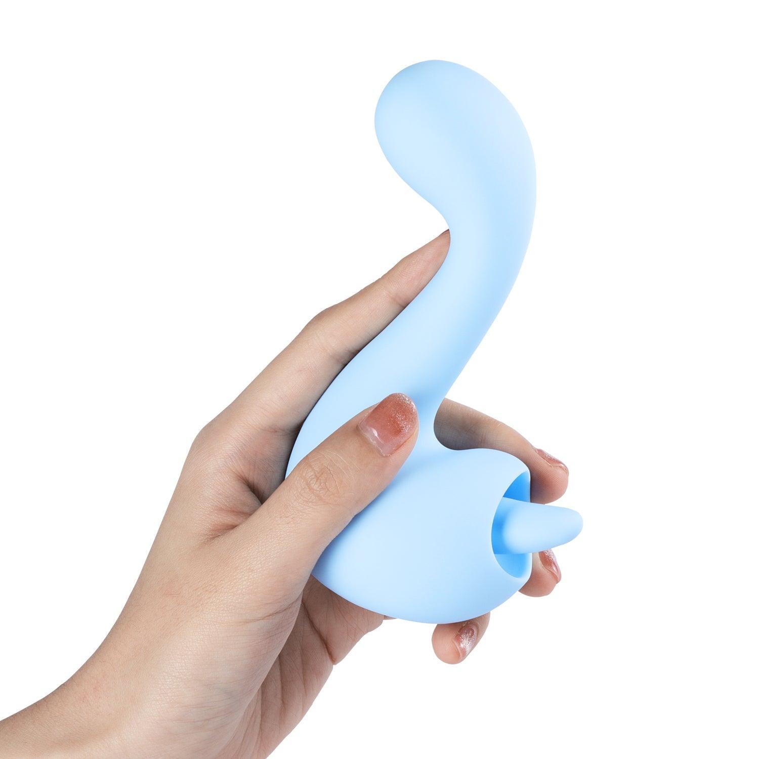 Swan Double-Ended Licking Vibrator - Versatile G-Spot and Clit Stimulator - Xoxomoving