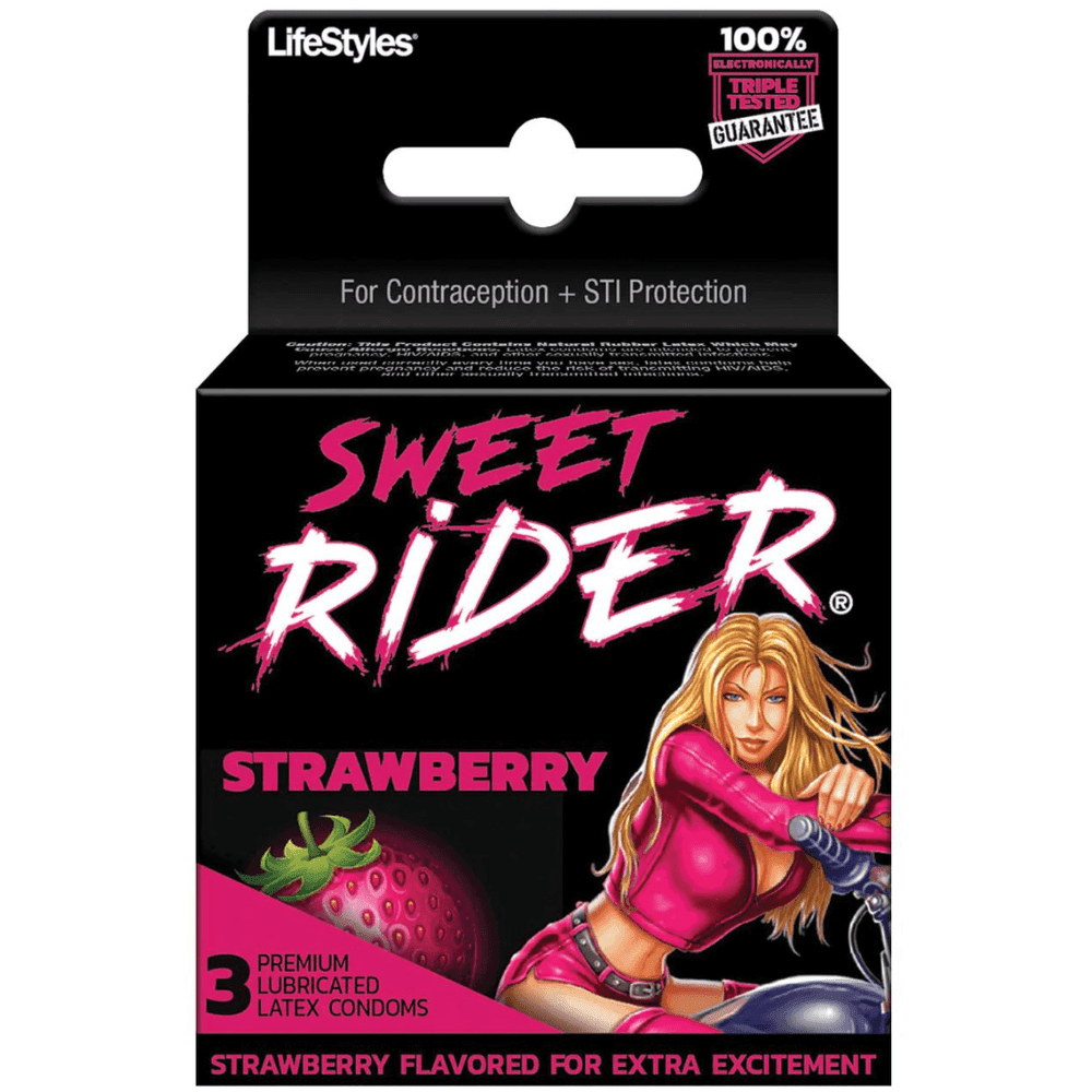 Sweet Rider Strawberry Condoms - Xoxomoving