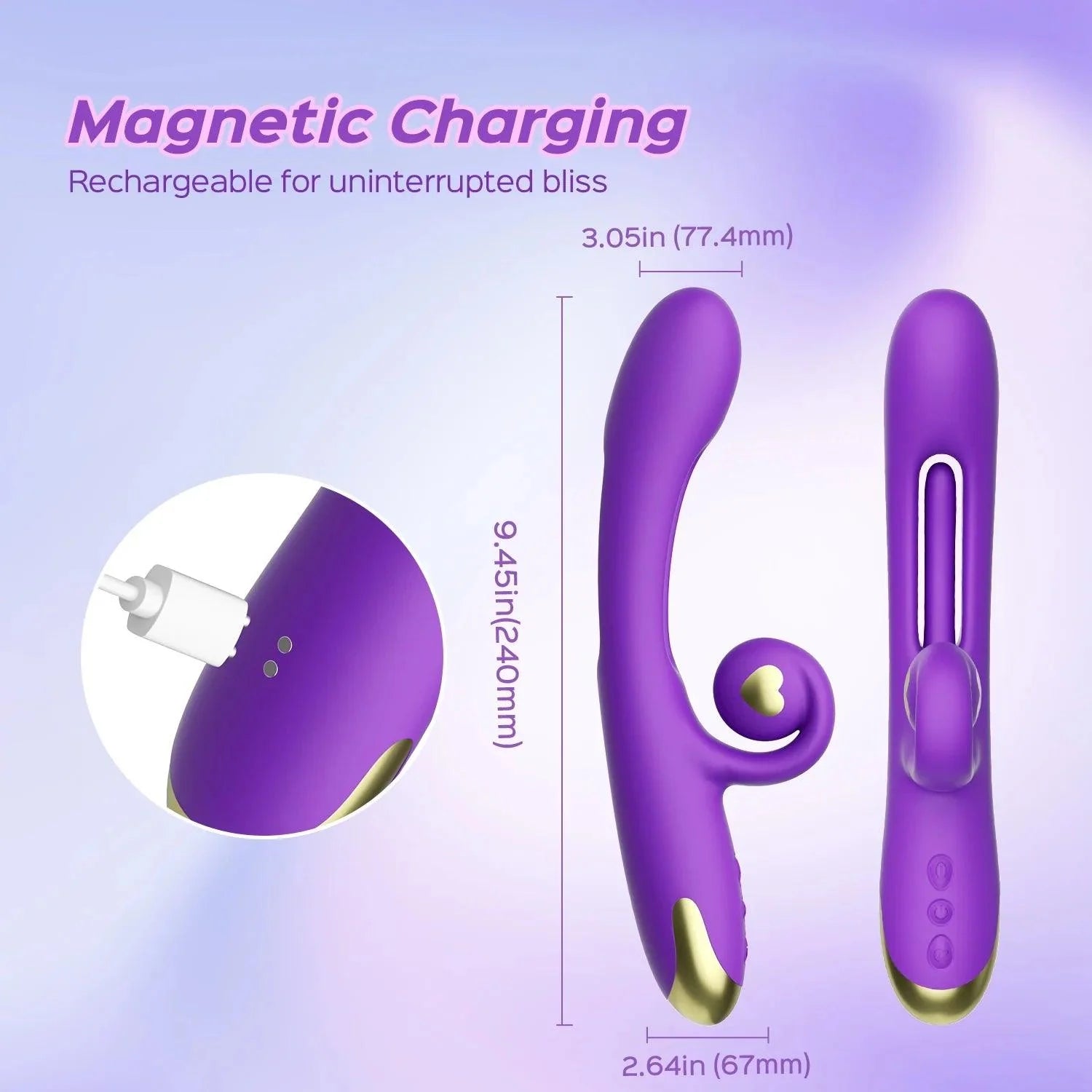 Tapping G-Spot Vibrator with Flexible Clitoral Stimulator - Xoxomoving