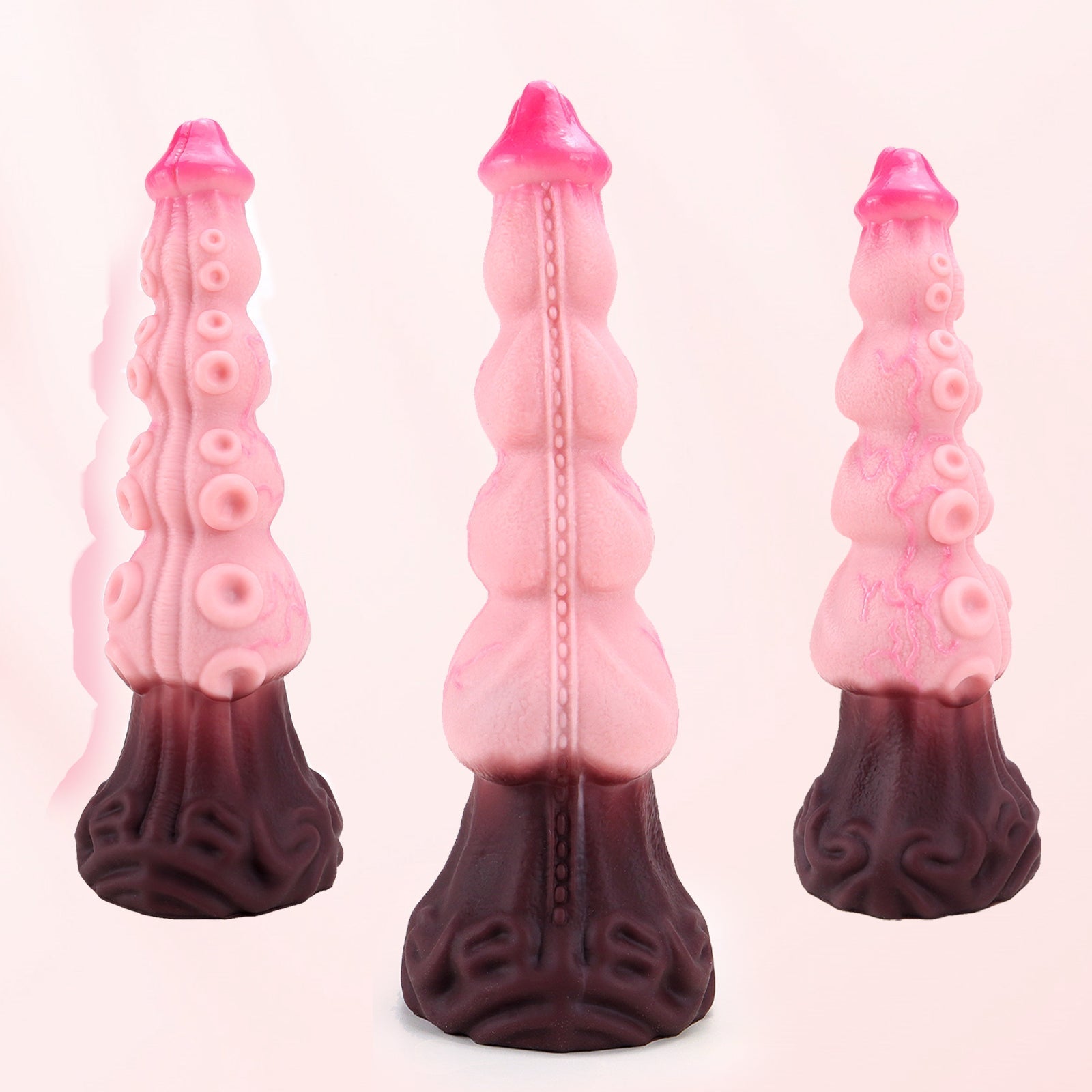 Textured Pink Silicone Dildo with Suction Cup Xoxomoving