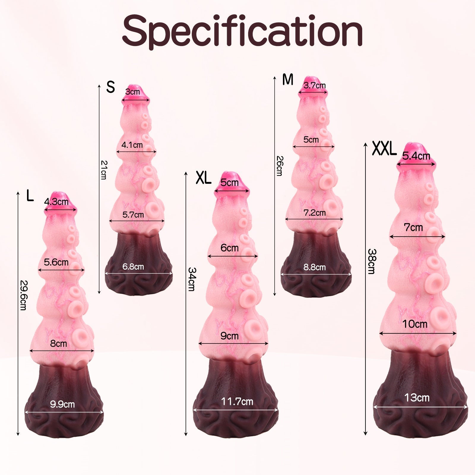 Textured Pink Silicone Dildo with Suction Cup Xoxomoving