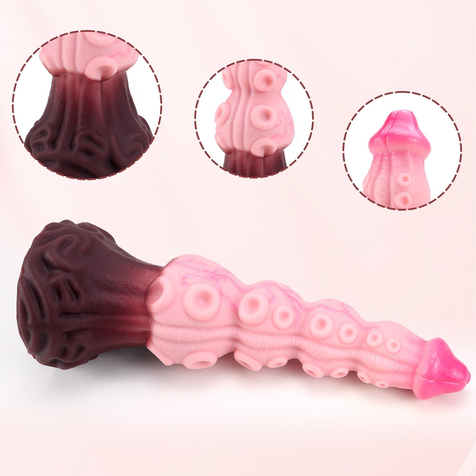 Textured Pink Silicone Dildo with Suction Cup Xoxomoving
