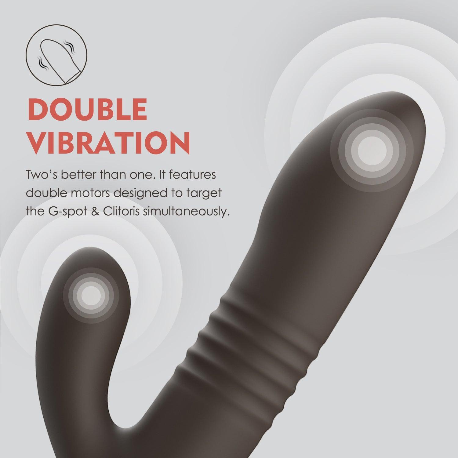 The Coelho - Telescopic Thrusting Silicone Rabbit Vibe with Charging Stand - Xoxomoving