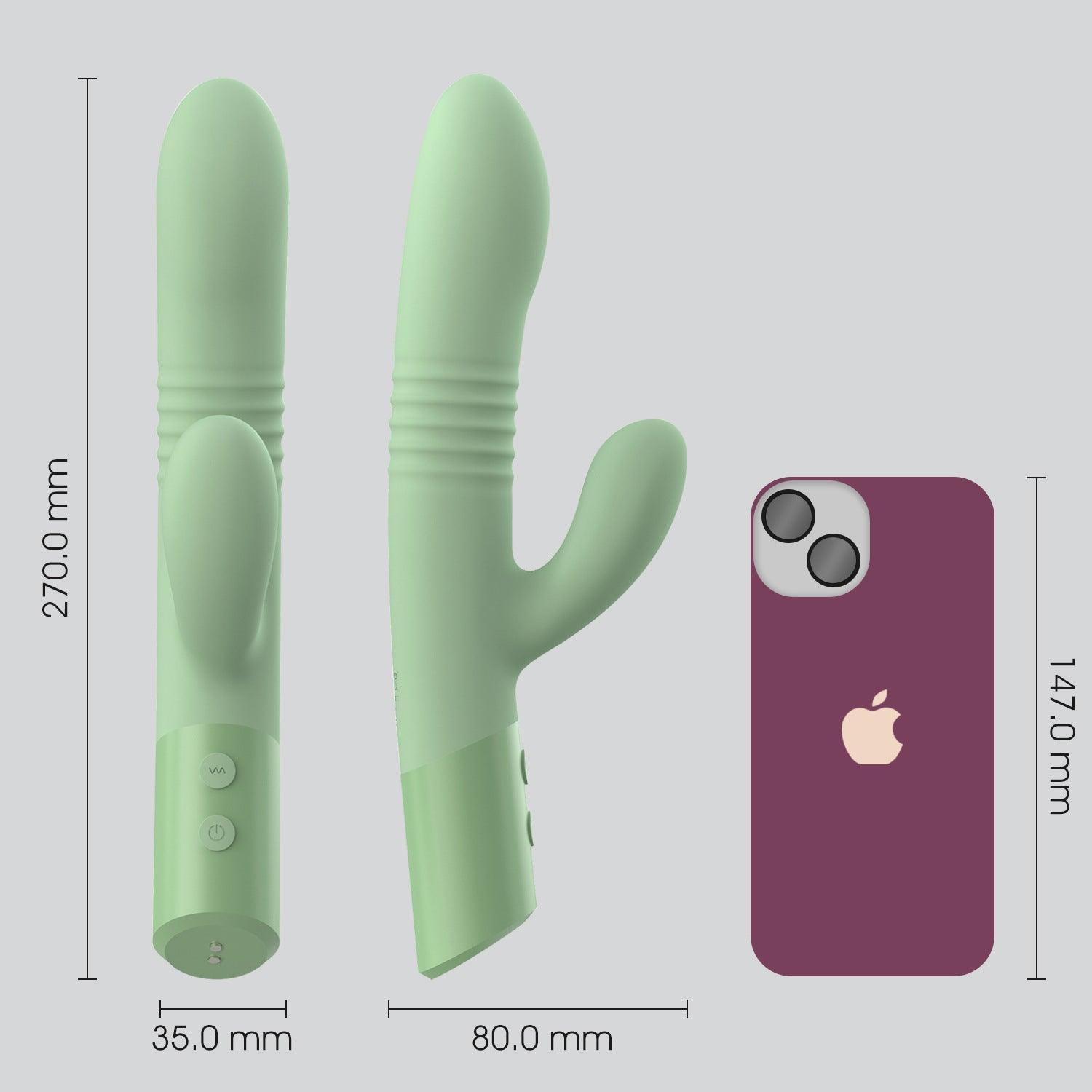 The Coelho - Telescopic Thrusting Silicone Rabbit Vibe with Charging Stand - Xoxomoving