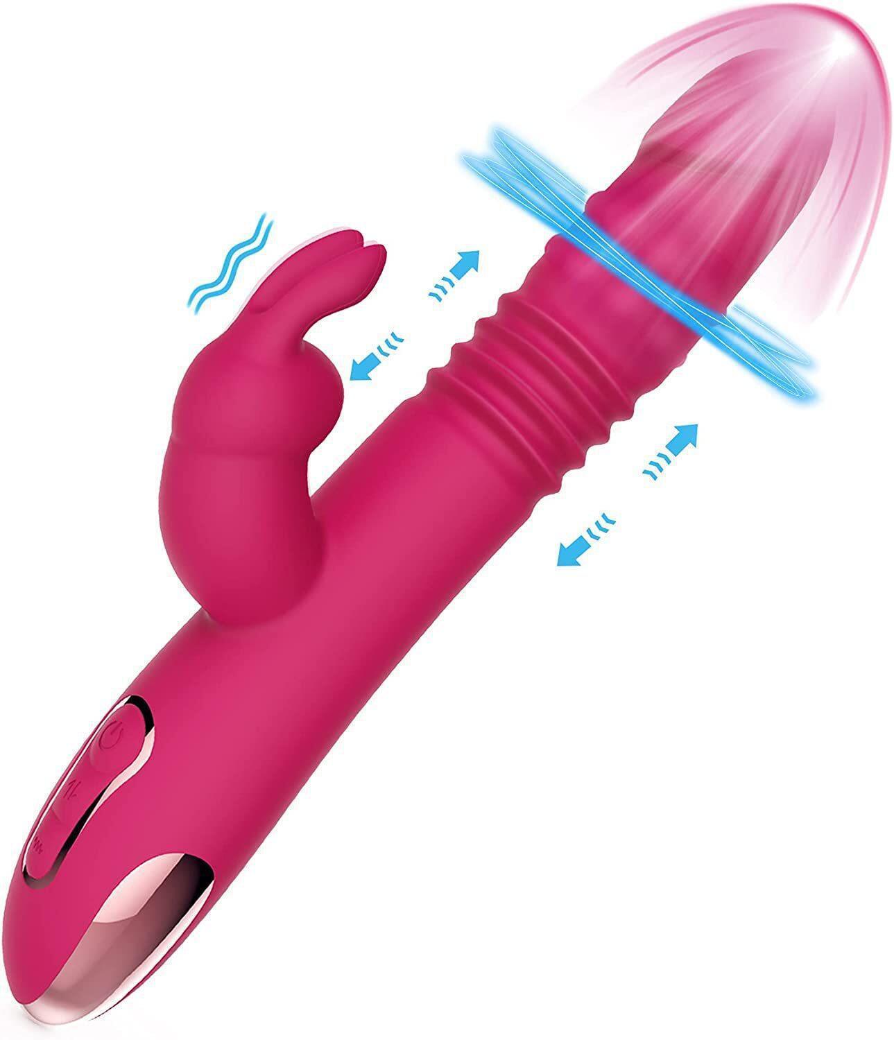 Thick & Thrust Bunny - Dual Shaft Thrusting And Girth Expanding Vibrator - Xoxomoving