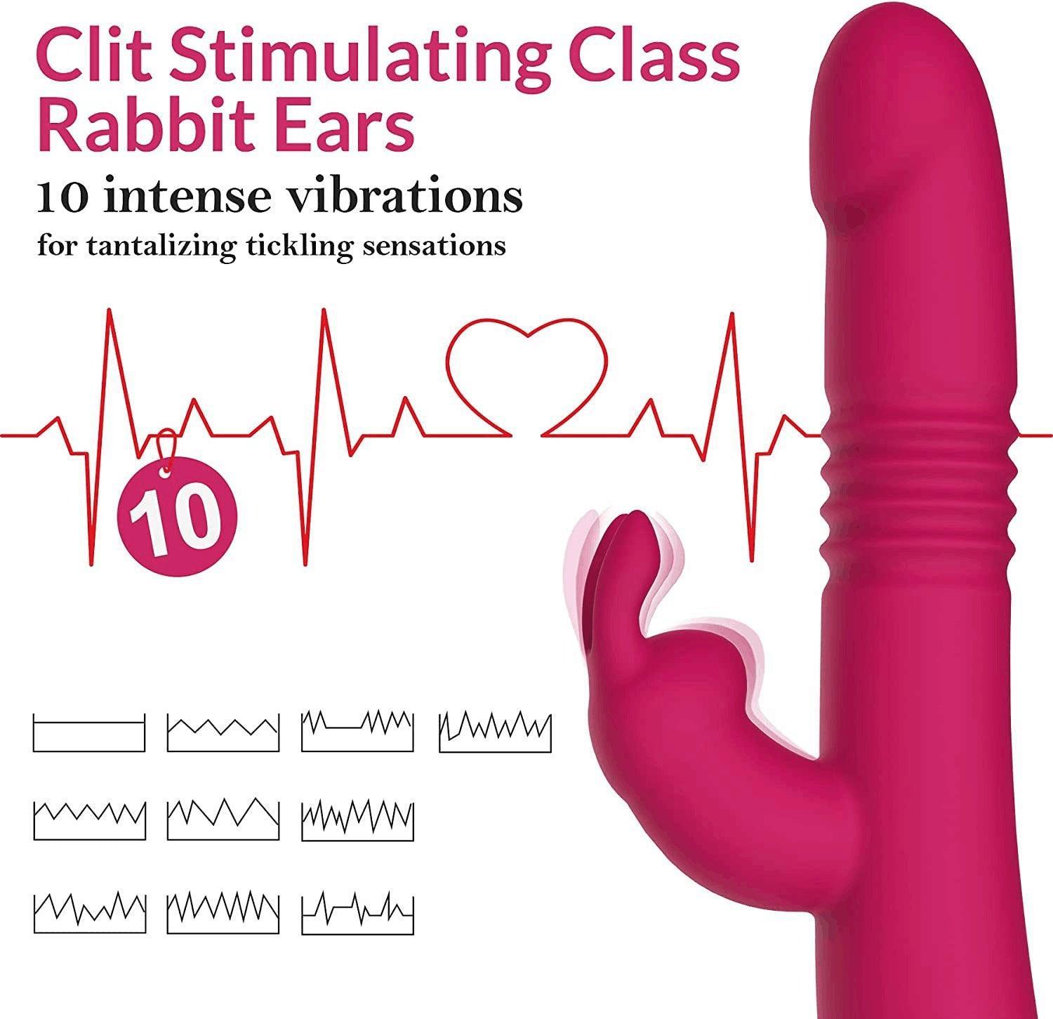 Thick & Thrust Bunny - Dual Shaft Thrusting And Girth Expanding Vibrator - Xoxomoving