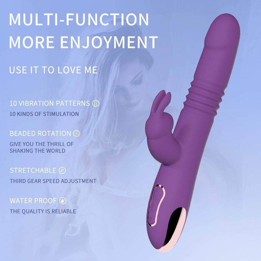 Thick & Thrust Bunny - Dual Shaft Thrusting And Girth Expanding Vibrator - Xoxomoving