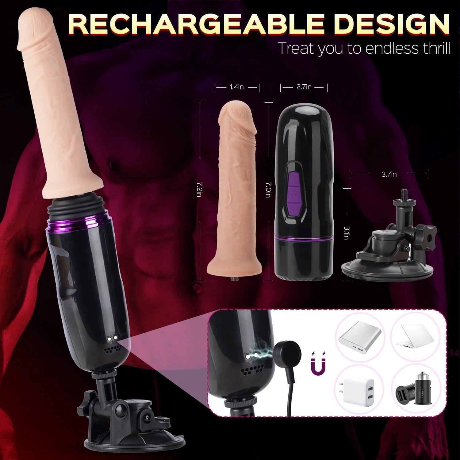 Thrusting Dildo Machine with Realistic Texture - Ultimate Pleasure for Solo and Partner Play - Xoxomoving