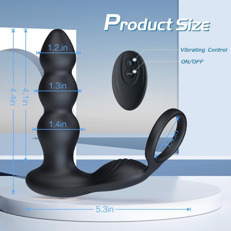 Torne 3 Beads Prostate Massager - 10 Vibrating Butt Plug with Cock Ring - Xoxomoving