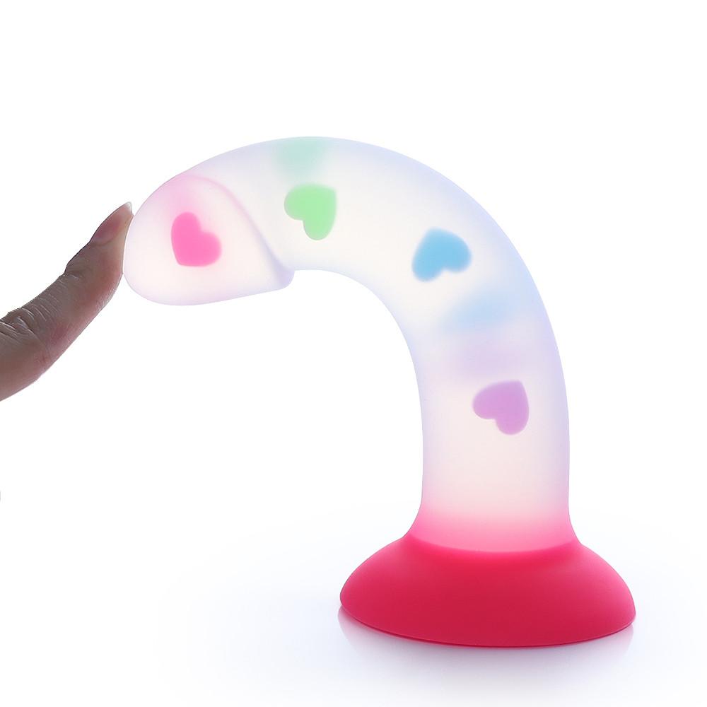 Heart Dildo Curved Glow Stick Sex Toy Xoxomoving