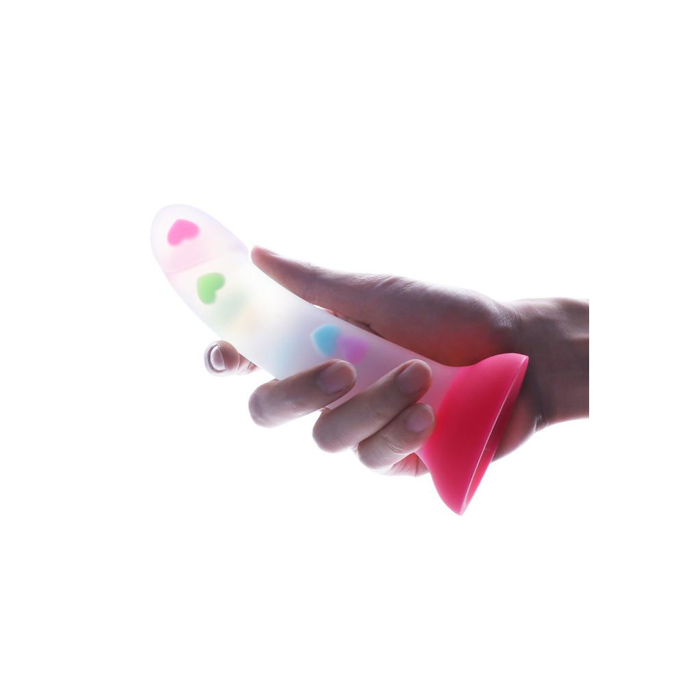 Heart Dildo Curved Glow Stick Sex Toy Xoxomoving