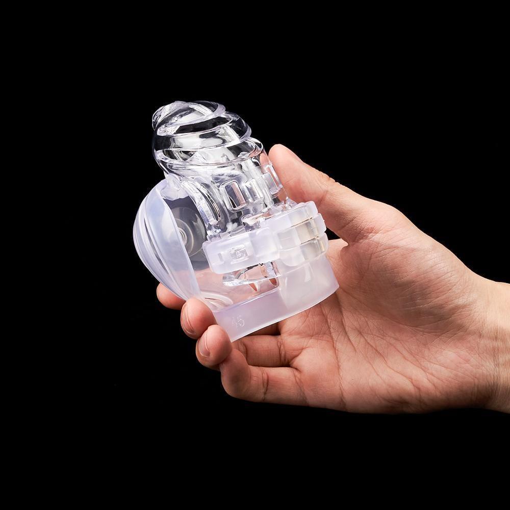 Transparent Air-Permeable Lockable Slave Safe Chastity Cage - Xoxomoving