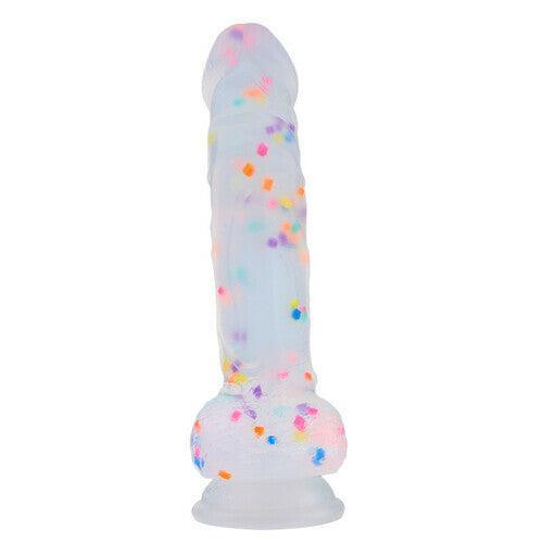 Transparent Silicone Dildo with Colored Spots 8.07 Inch - Xoxomoving