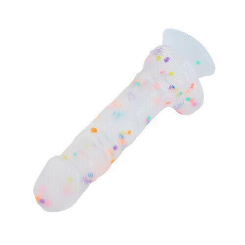 Transparent Silicone Dildo with Colored Spots 8.07 Inch - Xoxomoving