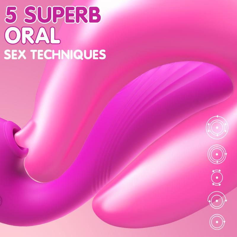 TRIPLE AROUSAL Clitoral Sucking 5 Licking 10 Vibrating G Spot Vibrator - Xoxomoving