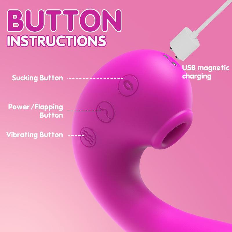 TRIPLE AROUSAL Clitoral Sucking 5 Licking 10 Vibrating G Spot Vibrator - Xoxomoving