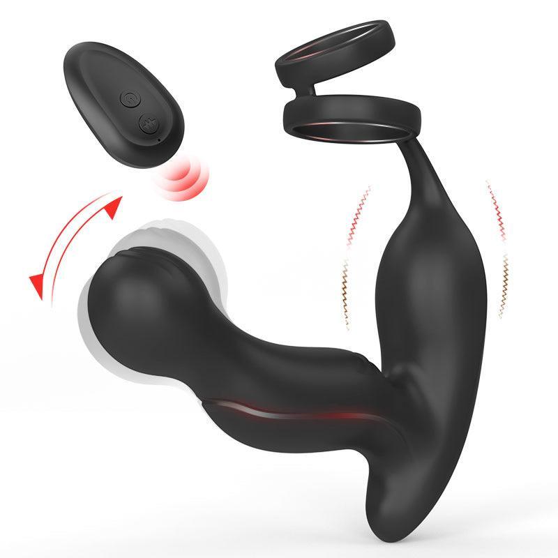 U-GONSER 3-IN-1 Prostate Massager: 11 Vibrations & Dual Penis Ring - Xoxomoving