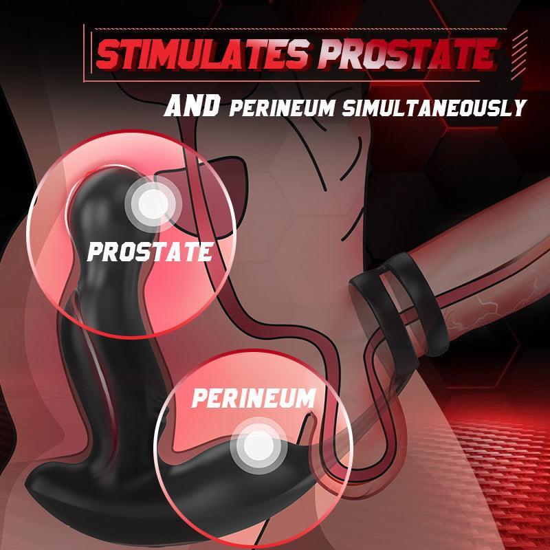 U-GONSER 3-IN-1 Prostate Massager: 11 Vibrations & Dual Penis Ring - Xoxomoving