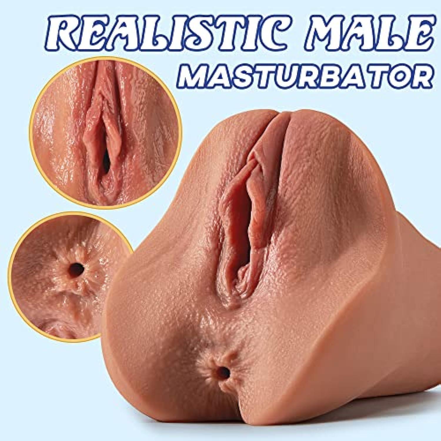 Goyha Brown Pocket Pussy - Realistic Male Masturbator with Vagina and Anal Channels - Xoxomoving