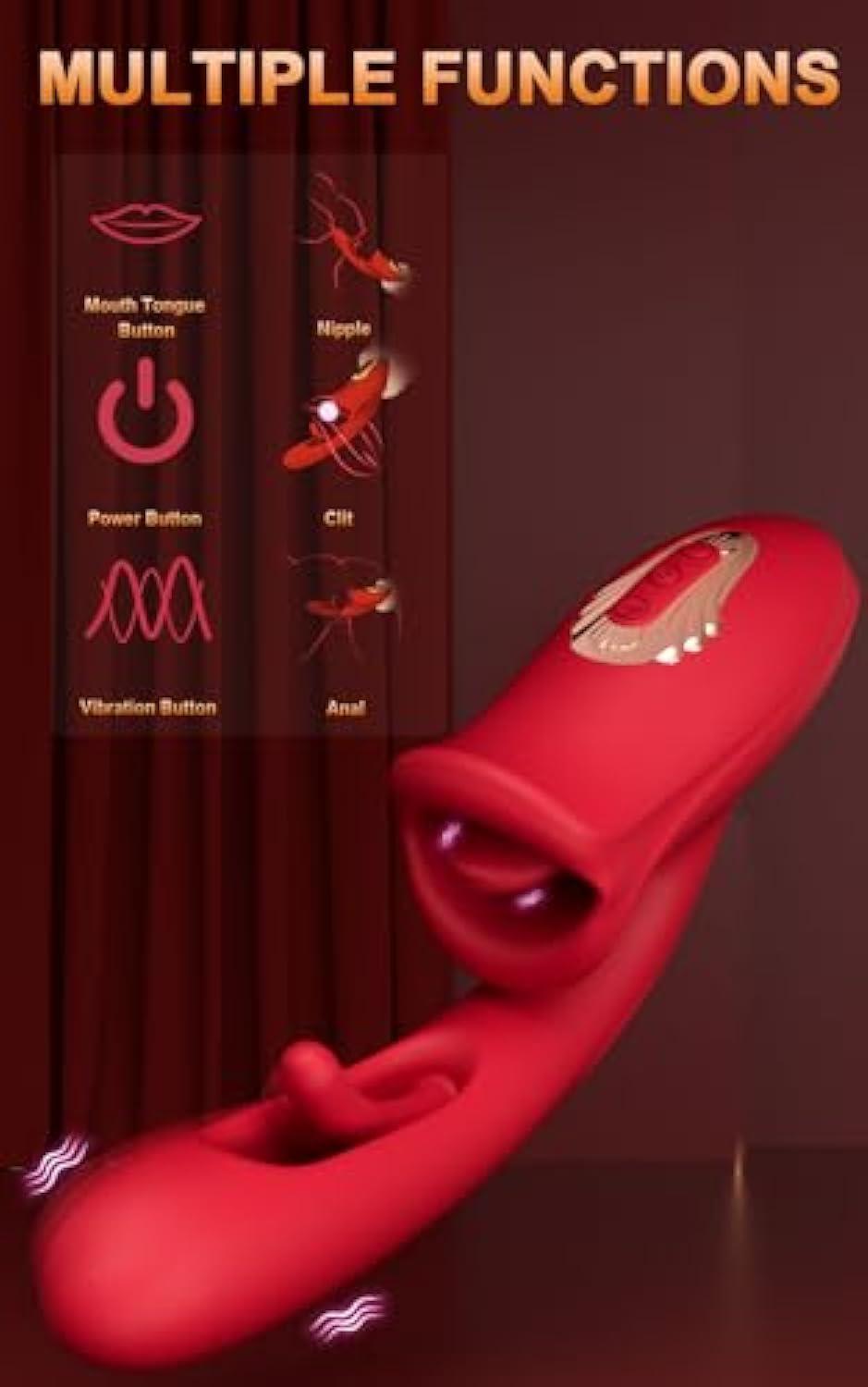 Lips Clit Toy for Solo or Couple's Play - Mimic Oral Sensation - 20 Vibration Settings - Xoxomoving