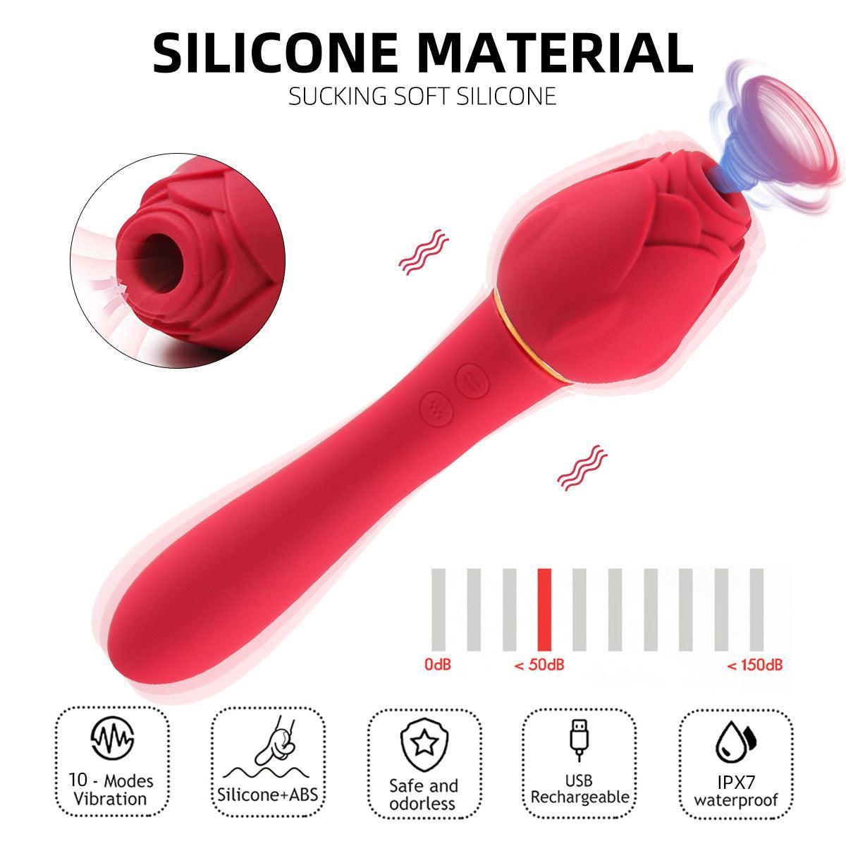 Upgraded Rose Clitoral Licking G Spot Vibrator - 2-in-1 Dual Stimulation - Xoxomoving