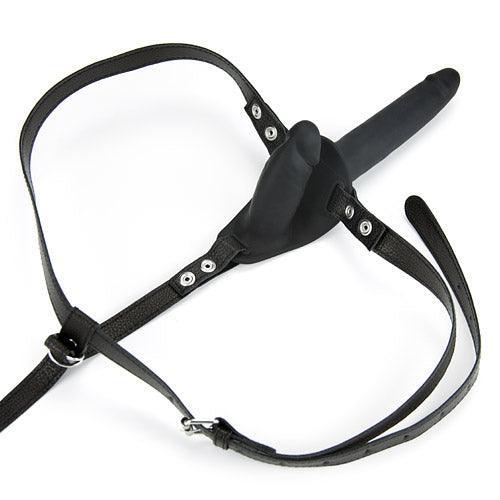 Dual Dildo Harness with Adjustable Vegan Leather Straps - Xoxomoving