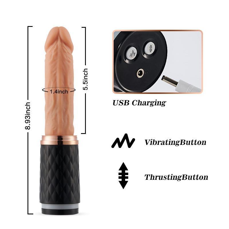 Venus 5.4-Inch 7 Vibrating 7 Telescoping Lifelike Silicone Realistic Dildo - Xoxomoving