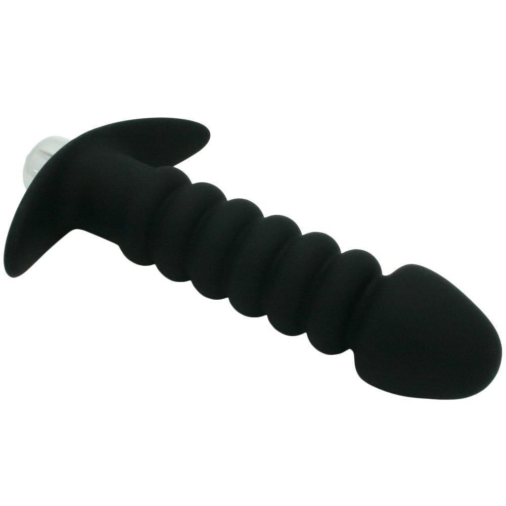 Vibrating Silicone Butt Plug - It's Rippled! - Xoxomoving