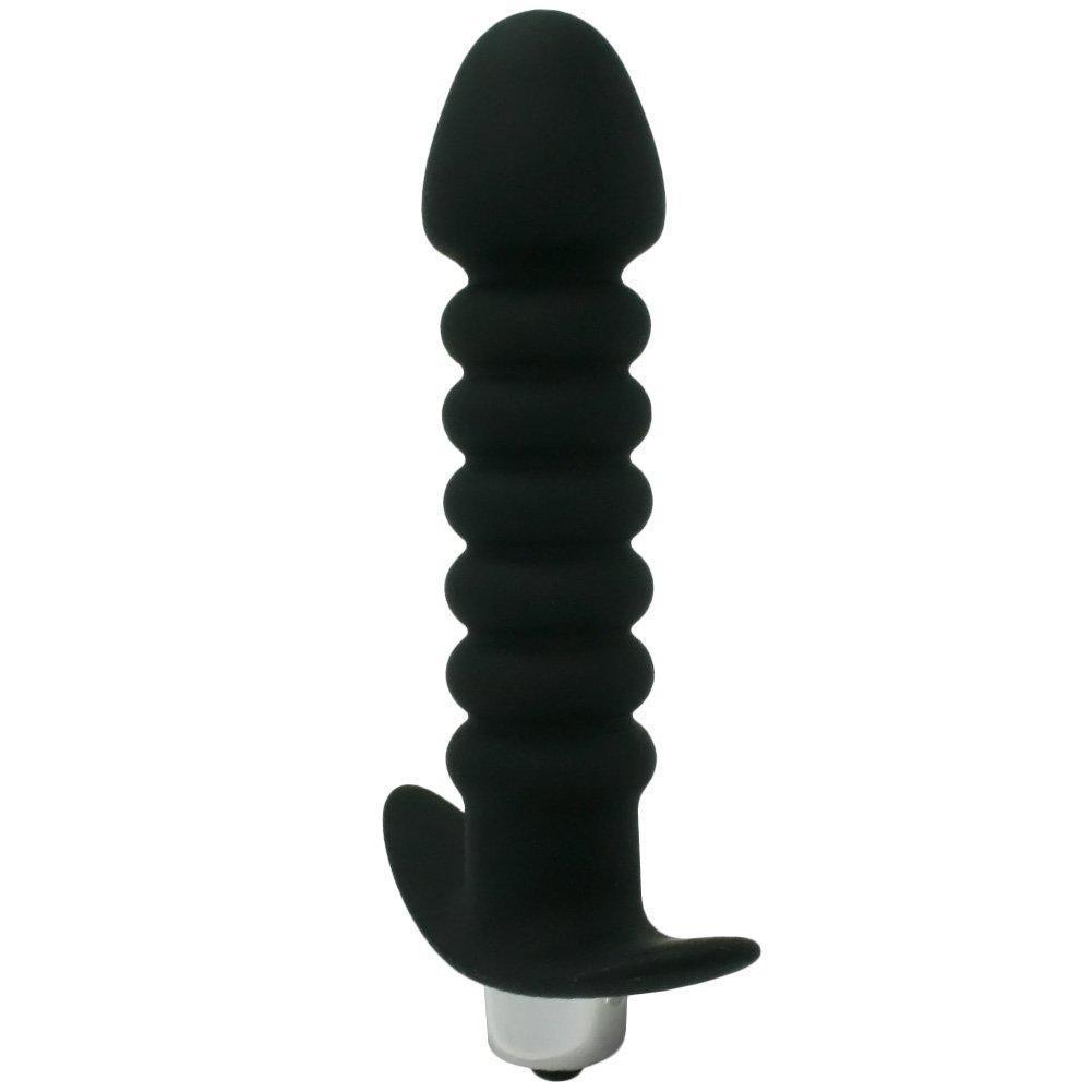 Vibrating Silicone Butt Plug - It's Rippled! - Xoxomoving