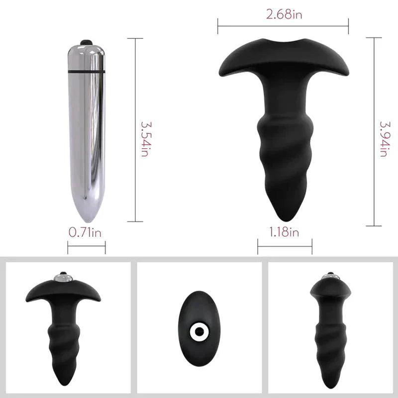 Vibrating Silicone Butt Plug with Removable Bullet Vibe - Perfect for Beginners - Xoxomoving