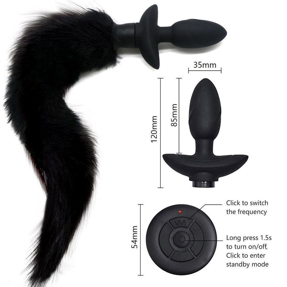 Vibrating Tail Butt Plug with Remote Control - Xoxomoving