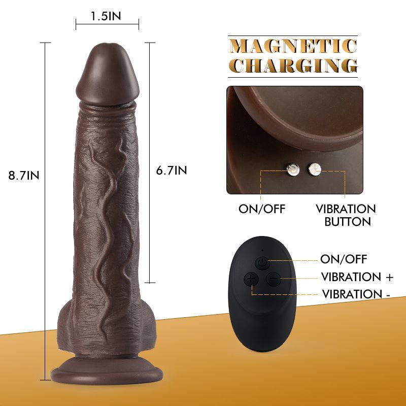 Warren 6 Thrusting 10 Vibrating Rotating Lifelike Dildo 8.7 Inch with Suction Cup - Xoxomoving