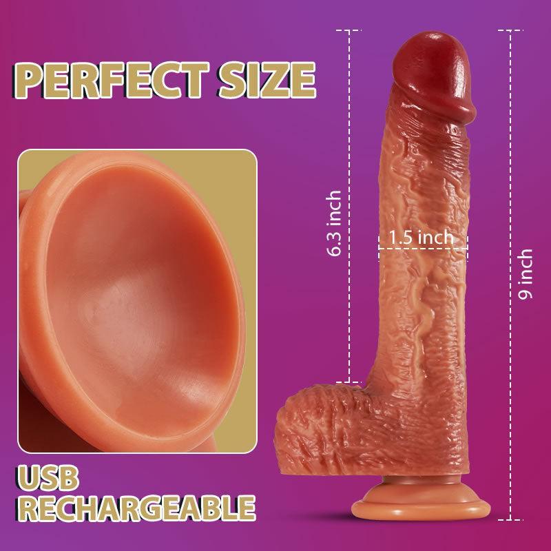 WENDT 3-in-1 Lifelike Non-sticky Blush Dildo 9 INCH - Xoxomoving