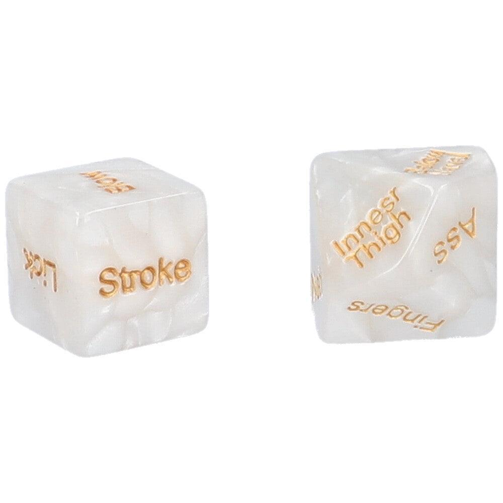 White & Gold Sex Dice - Xoxomoving