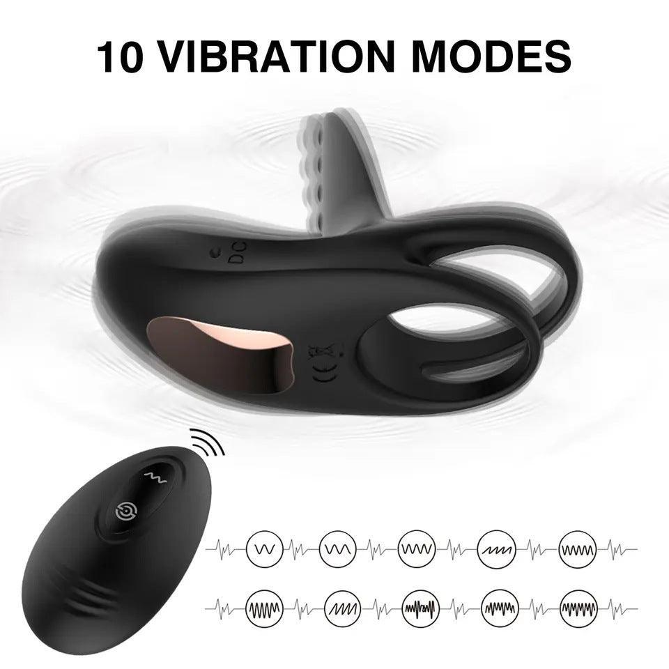 Wireless Clit Teasing Tongue Dual Erection Enhancing Ring - Xoxomoving